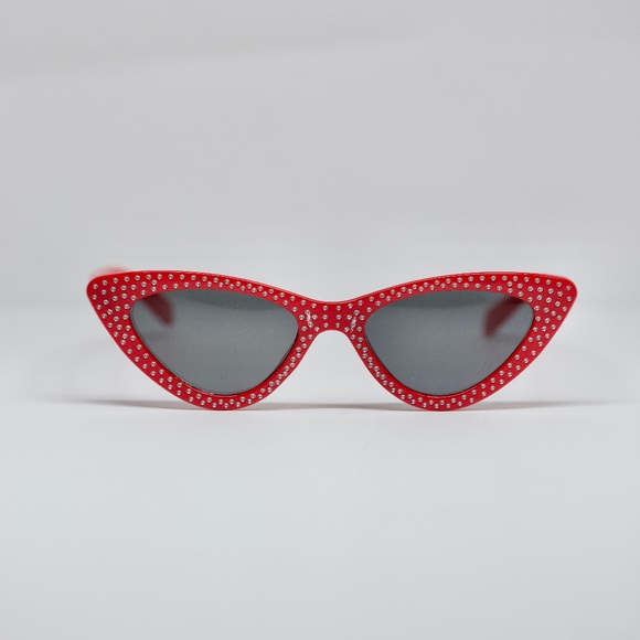 50's Style Studded "Red Lips" Mid Century Sunnies - Picture 8 of 8